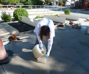 Leaching collection after cleaning the platforms